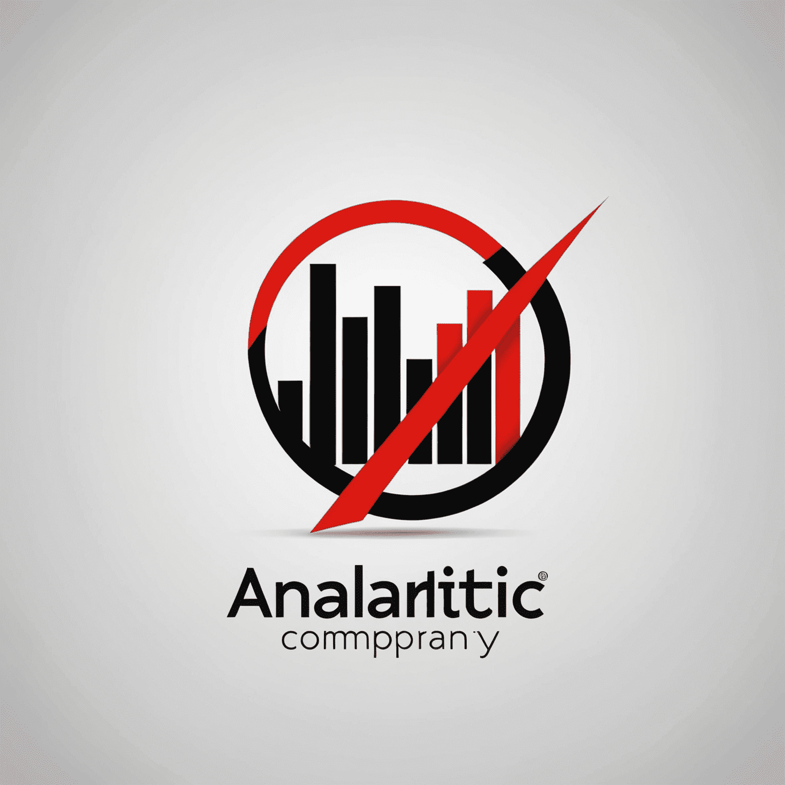 Analytic company logo featuring a stylized graph or chart symbol in red and black