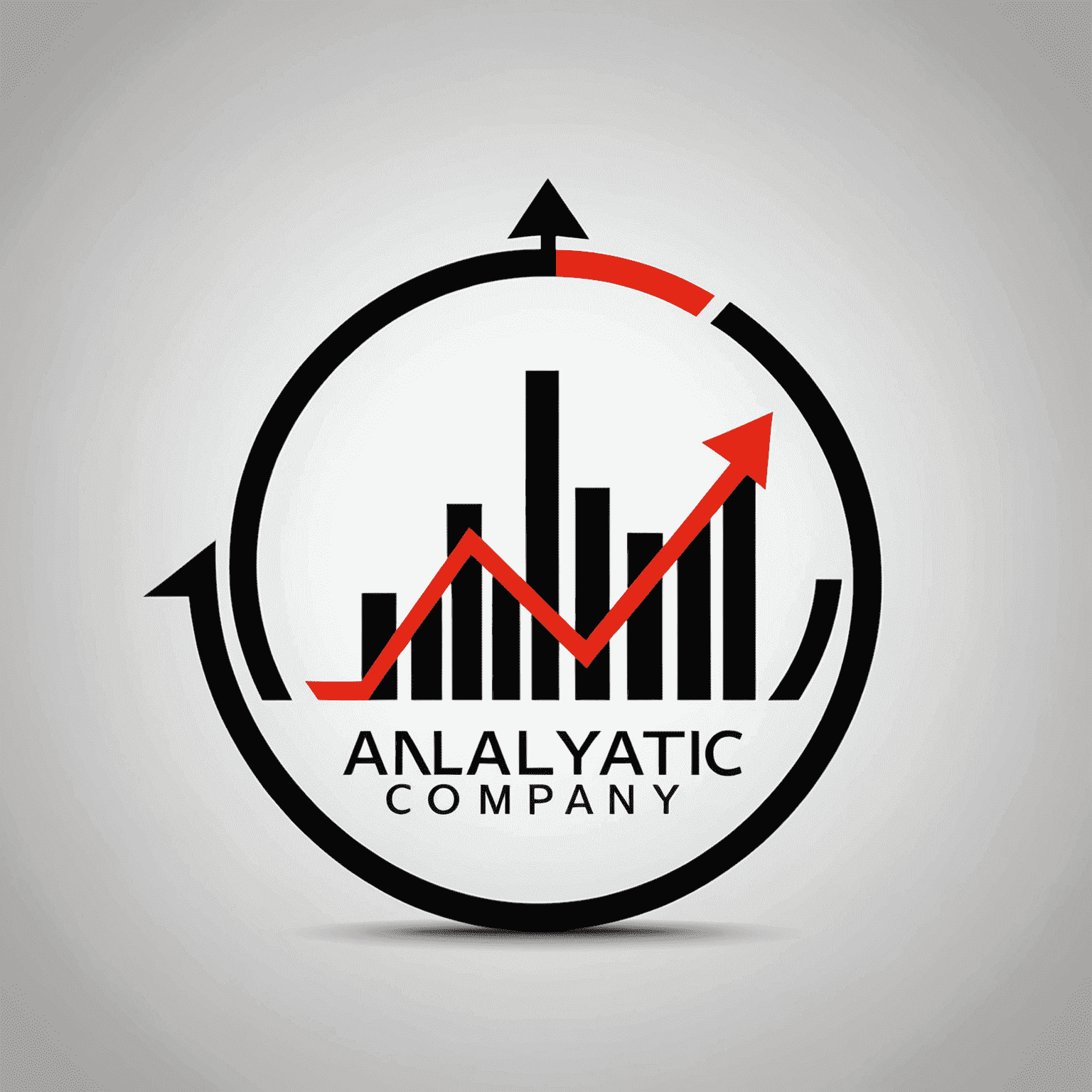 Analytic company logo featuring a stylized graph or chart symbol in red and black