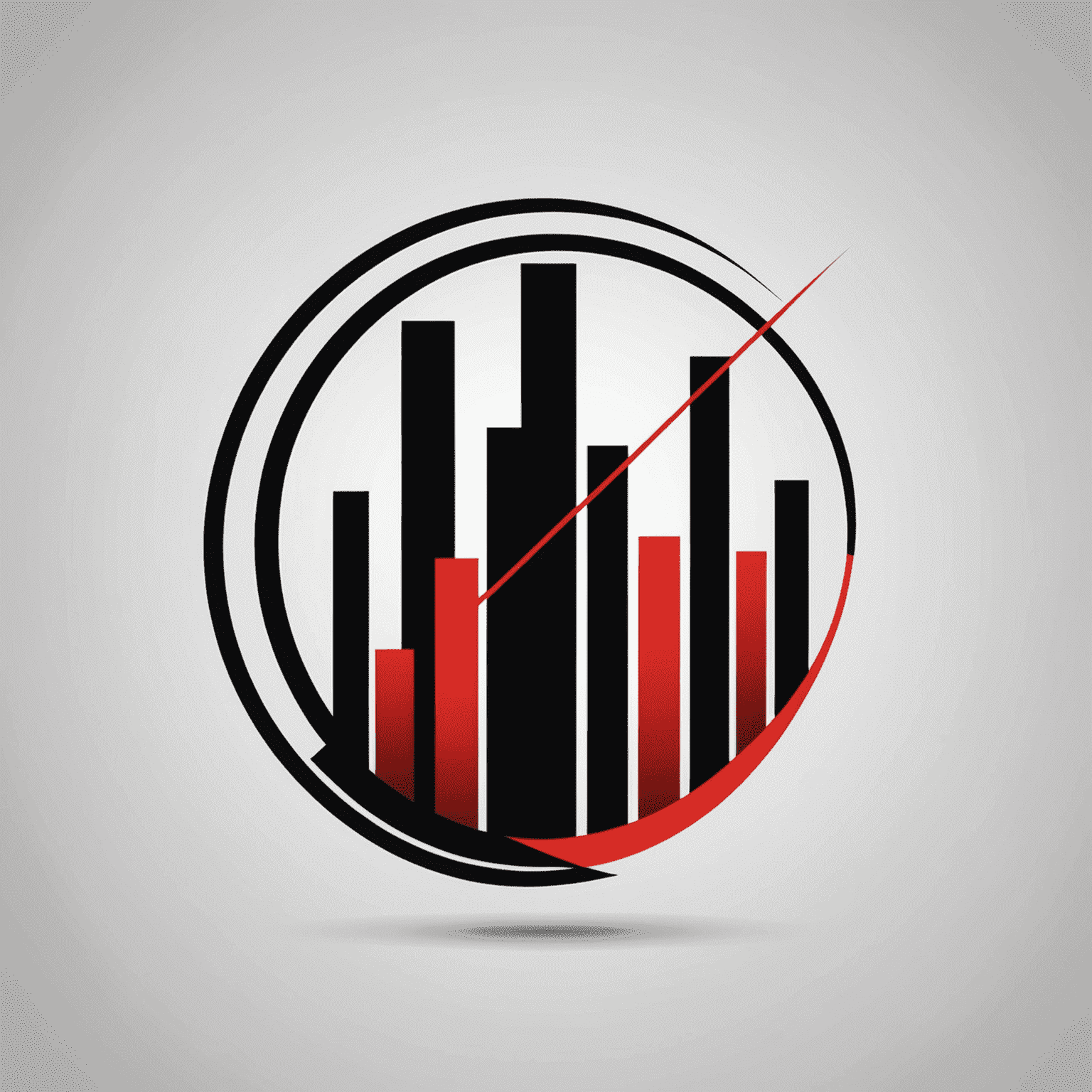 Analytic company logo featuring a stylized graph or chart symbol in red and black