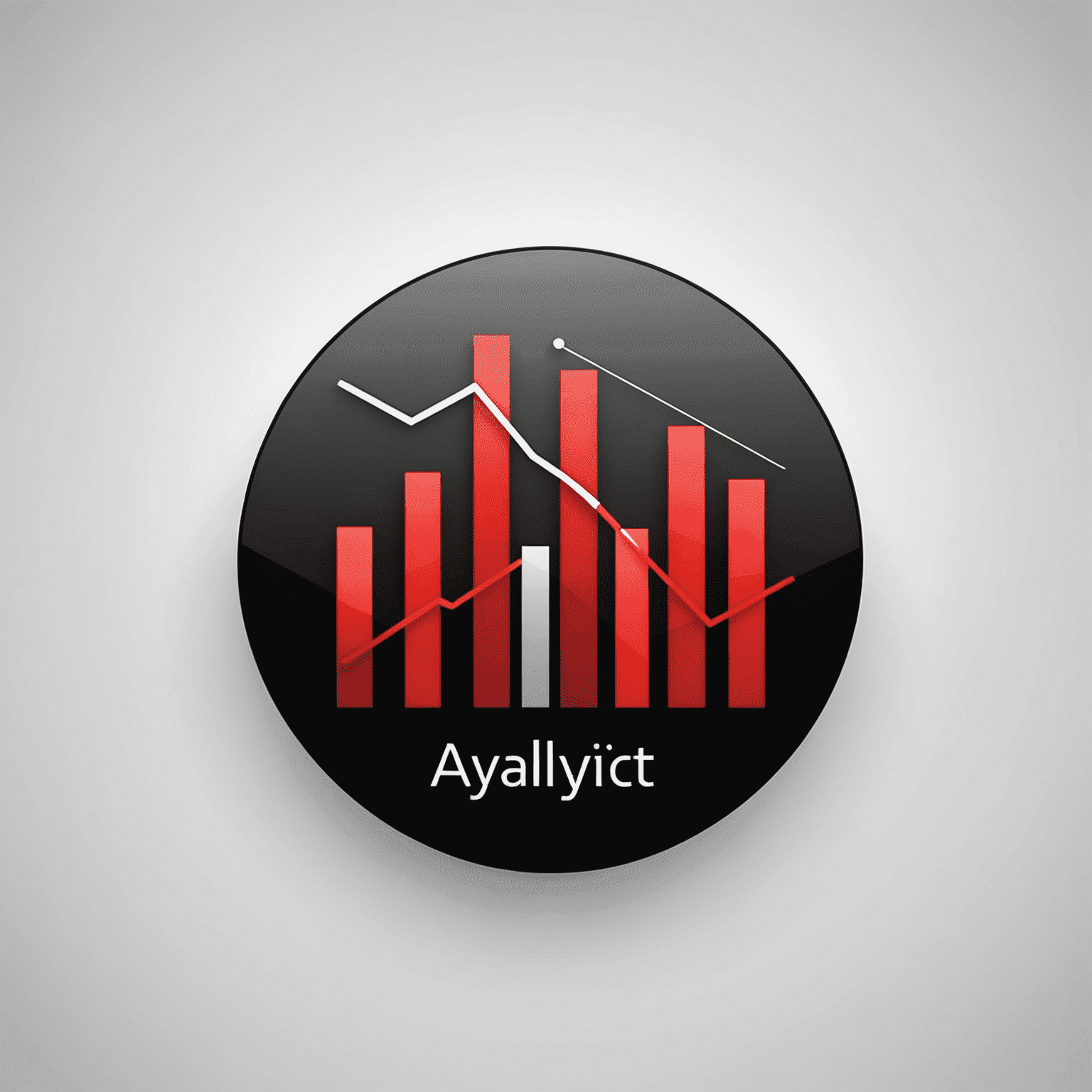 Analytic company logo featuring a stylized graph or chart symbol in red and black