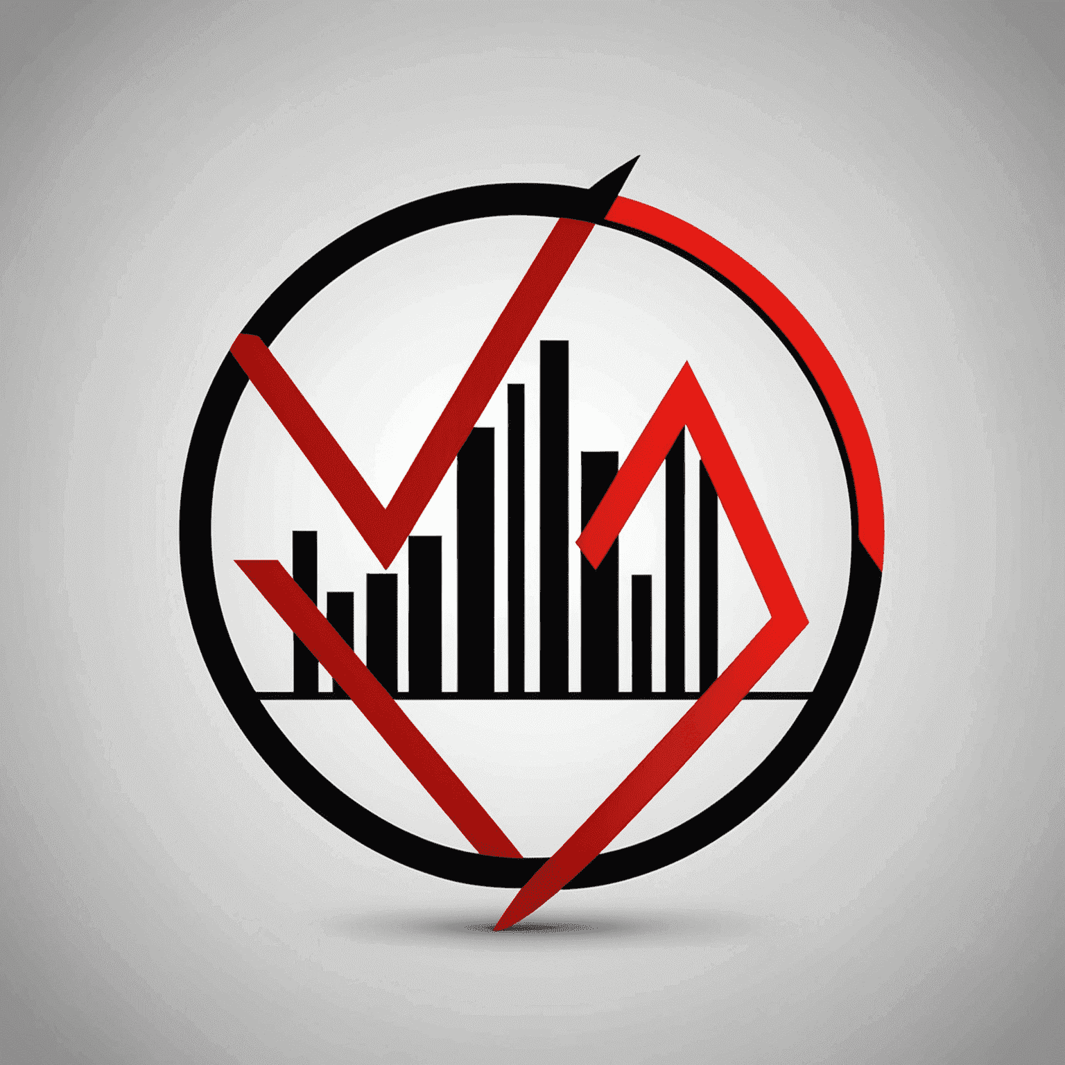 Analytic company logo featuring a stylized graph or chart symbol in red and black