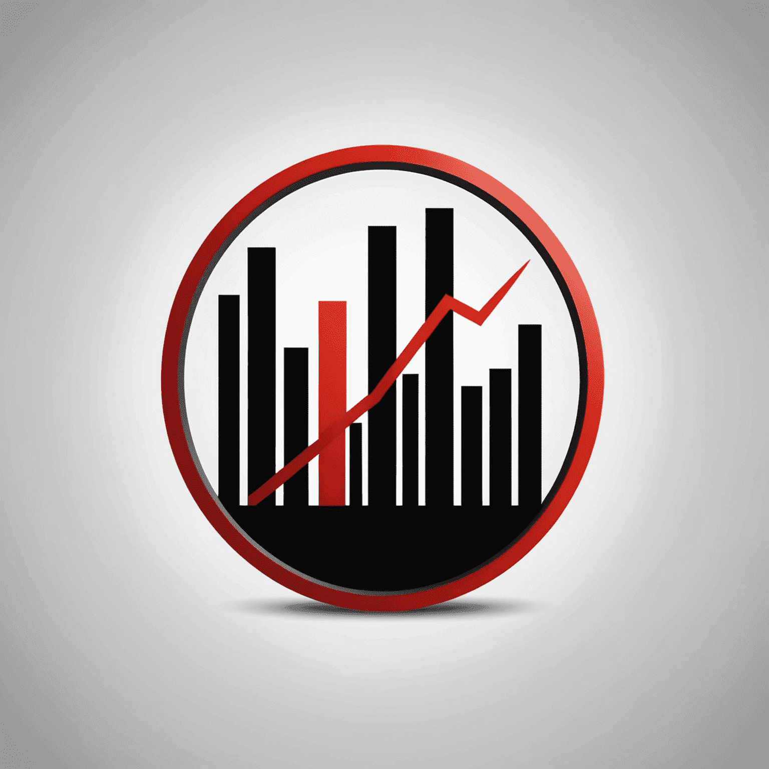 Analytic company logo featuring a stylized graph or chart symbol in red and black