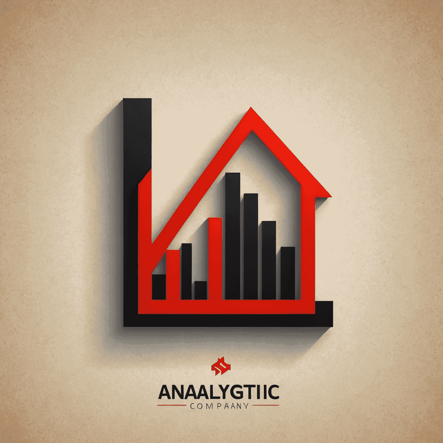 Analytic company logo featuring a stylized graph or chart symbol in red and black