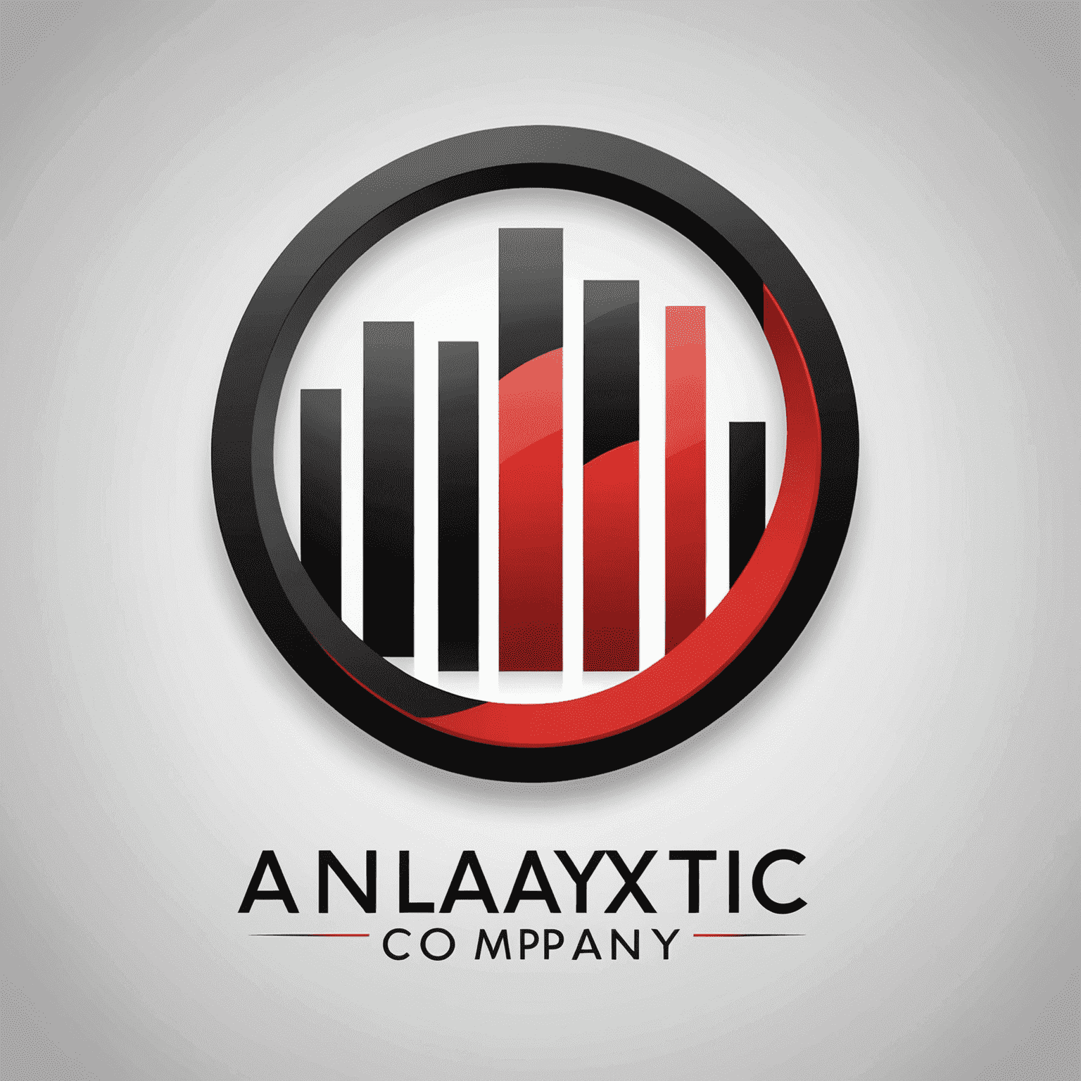 Analytic company logo featuring a stylized graph or chart symbol in red and black