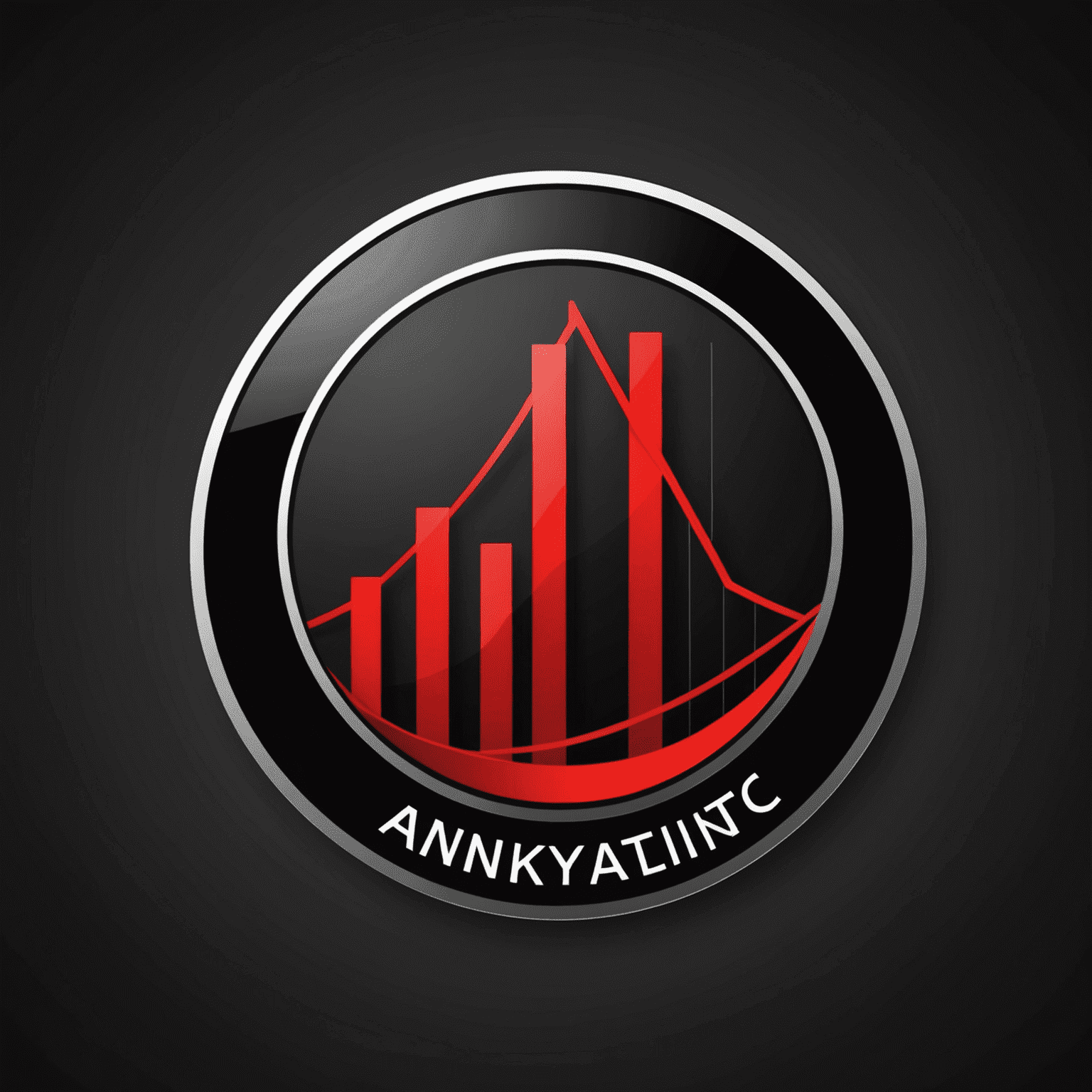 Analytic company logo featuring a stylized graph or chart symbol in red and black