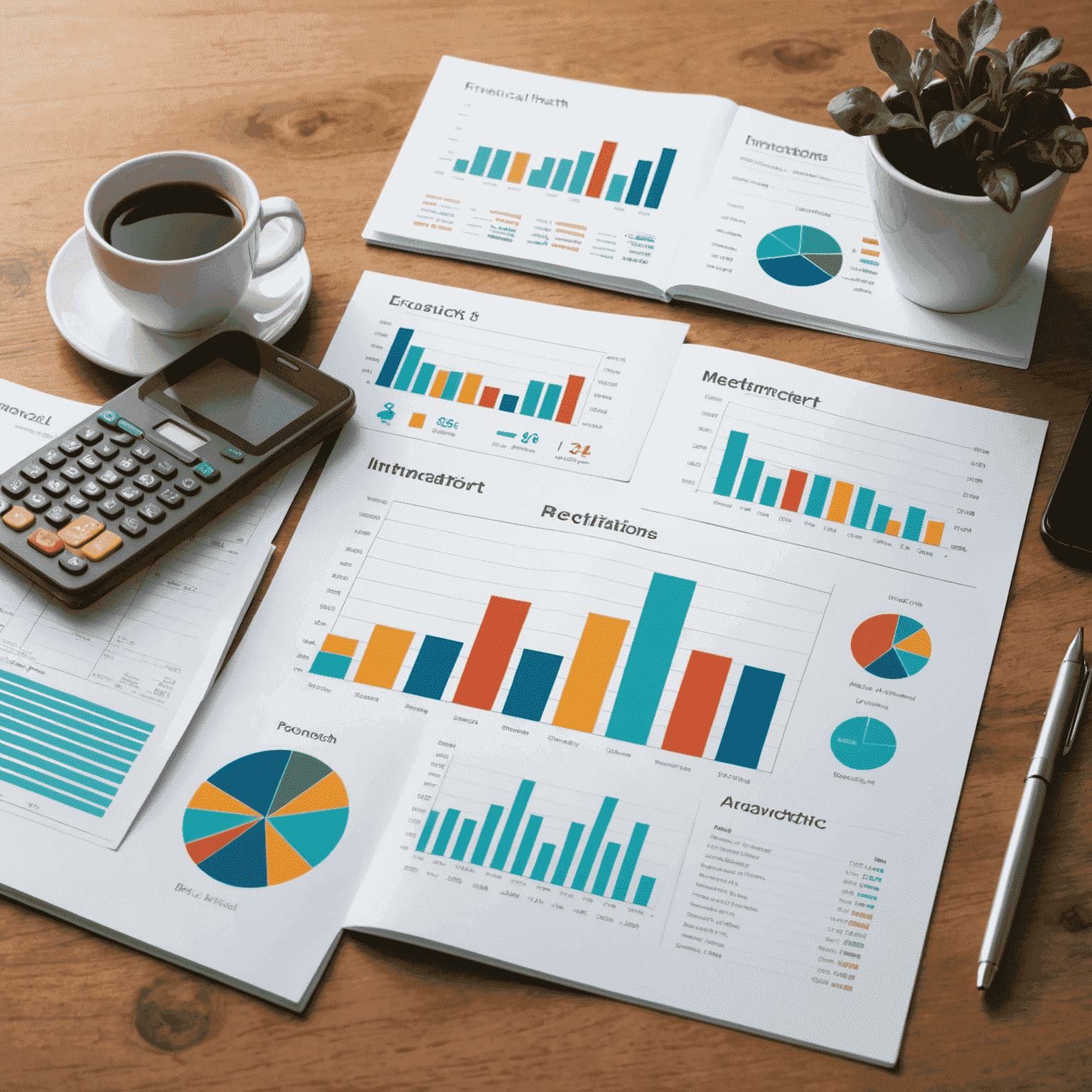 A visual representation of financial health, showing graphs, charts, and icons representing various financial metrics and positive growth indicators.